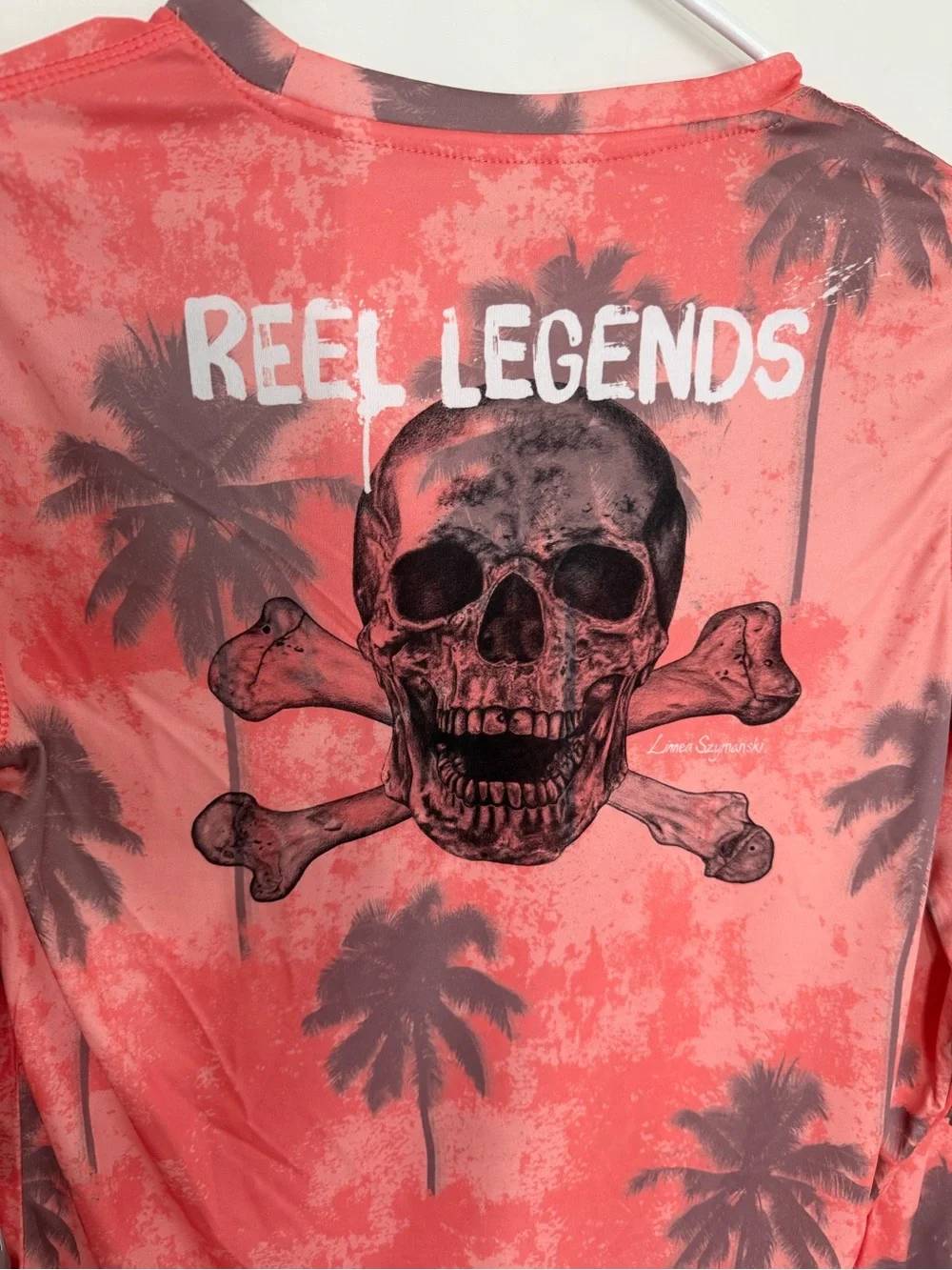 Reel Legends Coral Palm-Print Long Sleeve Tee